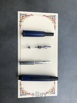 Pilot Vanishing Point Fountain Pen, Matte Blue, Matte Black, 18k Extra Fine Nib