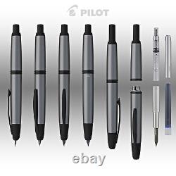 Pilot Vanishing Point Fountain Pen in Gun Metal Gray & Matte Black 18K Broad