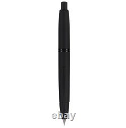 Pilot Vanishing Point Fountain Pen in Matte Black, Blue Ink, Medium Nib 60581