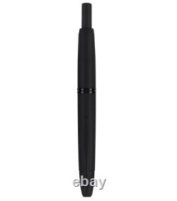 Pilot Vanishing Point Fountain Pen in Matte Black, Blue Ink, Medium Nib 60581