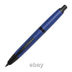 Pilot Vanishing Point Fountain Pen in Matte Blue & Black Accents -18K Gold Broad