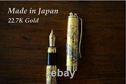 Premium Vintage Fountain Pen Matte Black Ink Luxuary Antique Gold Butterfly