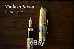 Premium Vintage Fountain Pen / Matte Black Ink Luxuary Antique Gold Trim