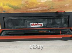 ROtring 600 Trio Matte Black Ballpoint Pen Blue and Red & 0.7mm Pencil, NOS