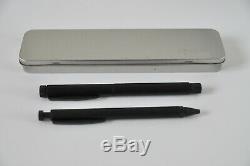 ROtring LAMBDA Matte Black SET Rollerball Ballpoint KNURLED Germany COLLECTABLE