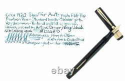 Rare C1920 Sheaffer Flat-top Autograph Black Hard Rubber Fountain Pen Restored