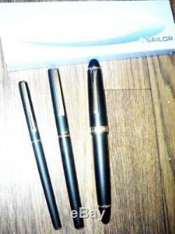 Rare Fountain Pen Set K14 Matte Black Chartena Trident Profit Writing