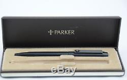 Rare Vintage Parker 25 Epoxy Matt Black Ballpoint Pen, Boxed, 1981 MINT