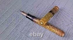 Rare White Dot Vintage Sheaffer Fountain pen Flat Top Green Marble