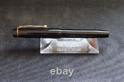 Restored Parker Black Celluloid, Bandless Cap, Flexible Lucky Curve 14 K Nib