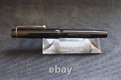 Restored Parker Black Celluloid, Bandless Cap, Flexible Lucky Curve 14 K Nib