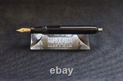 Restored Parker Black Celluloid, Bandless Cap, Flexible Lucky Curve 14 K Nib