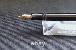 Restored Parker Black Celluloid, Bandless Cap, Flexible Lucky Curve 14 K Nib