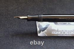 Restored Parker Black Celluloid, Bandless Cap, Flexible Lucky Curve 14 K Nib