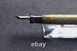 Restored Sheaffer Flat Top Oversize FP, Jade, Lever Fill, 14 K Nib