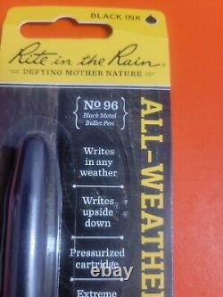 Rite in the Rain Black Matte All-Weather Writing Bullet Pen 96