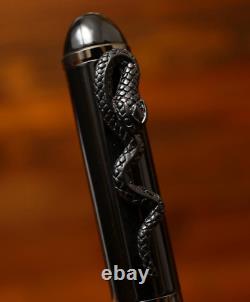 Robertocavalli by FRANCK MULLER Matte Black Snake design Ballpoint Pen wz/Box