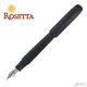 Rosetta Vulcan Fountain Pen, Stealth Matte Black, Cursive Italic SS Nib