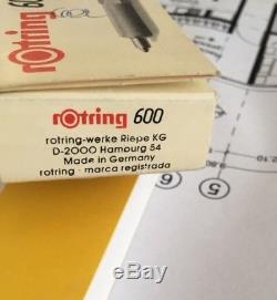 Rotring 600 Matt Black Ballpoint Pen Hexagonal Nos Original Box/papers Germany