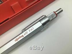 Rotring 600 Newton Multi Pen & Pencil Trio Matte Black Silver New In Box