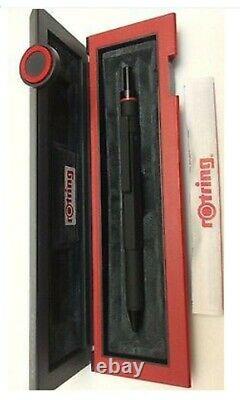 Rotring 600 Trio Ballpoint Pen Matte Black Blue Red & Pencil New In Box 502640