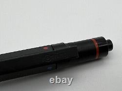 Rotring 600 Trio Ballpoint Pen Matte Black Blue Red & Pencil Pre Owned 502640