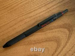 Rotring 600 Trio Matte Black Ballpoint Pen Blue Red & Pencil In Box Knurled