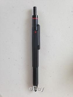 Rotring 600 Trio Matte Black Ballpoint Pen Blue Red & Pencil In Box Super