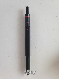 Rotring 600 Trio Matte Black Ballpoint Pen Blue Red & Pencil New In Box 502640