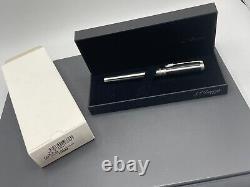 ST Dupont Line D Elysee XL Fountain Pen Matte Lacquer Palladium 14k 410683 $895