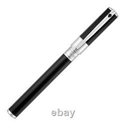 S. T. Dupont D-Initial Black withMatt Silver Trim Fountain Pen Brand New withGift Box