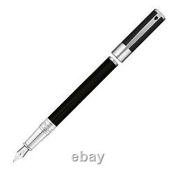 S. T. Dupont D-Initial Black withMatt Silver Trim Fountain Pen Brand New withGift Box