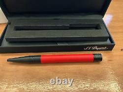 S. T. Dupont D-initial Ballpoint Pen Black And Red Matt Finish