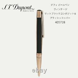 S. T. Dupont Defi Ballpoint Pen Vintage Matte Black Composite Blush Copper