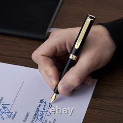 Scriveiner Luxury EDC Fine Point Fountain Pen Gorgeous Matte Black Pocket Pen