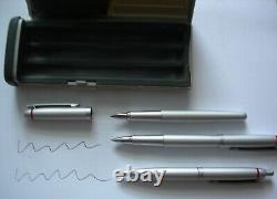 Set of 3 rOtring Matte Silver Freeway Set Fountain Pen, Rollerball, Ballpoint