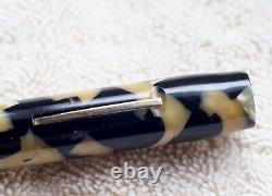 Sheaffer Flat Top Black & Pearl Fountain Pen, Lifetime Broad Stub Nib, Rainbow