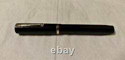 Sheaffer Flat-Top Lifetime Black Celluloid Oversize Fountain Pen F 14K