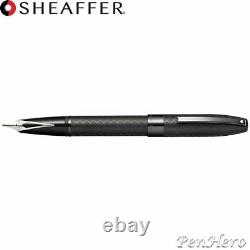 Sheaffer Legacy Engraved Chevron Matte Black PVD Fountain Pen Fine