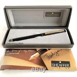 Sheaffer Matte Black Slim 23K Gold Retro Fountain Pen with Box #7f76fc