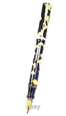 Sheaffer Senior Flat Top Fountain Pen, Black & Pearl, Broad Stub, Exceptional