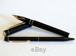 Sheaffer Targa 1003 Matte Black Fountain & Ballpoint Pens With 14k Gold Nib -nos