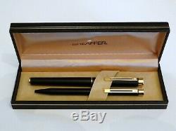 Sheaffer Targa 1003 Matte Black Fountain Pen 14k Gold Nib & Ballpoint Pen Nos