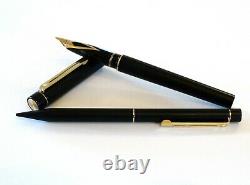 Sheaffer Targa 1003 Matte Black Fountain Pen & Mechanical Pencil 14k M Nib Nos