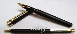 Sheaffer Targa 1003 Matte Black Fountain Pen With 14k Gold Nib & Ballpoint -new
