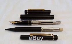 Sheaffer Targa 1003 Matte Black Fountain Pen With 14k Gold Nib & Pencil Mint