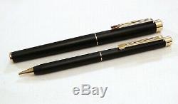 Sheaffer Targa Matte Black Laque Fountain Pen With 14k Gold Nib & Pencil Nos