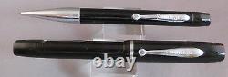 Sheaffer Vintage Black Junior Flat top Fountain pen and Pencil-fine point