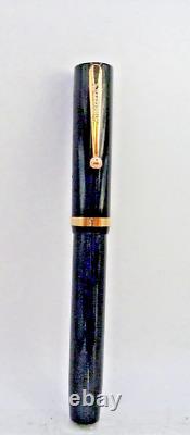 Sheaffer White Dot Black Senior Flat Top Fountain Pen-l4k extra fine -working