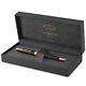 Sonnet Ballpoint Pen Matte Black Lacquer with Gold Trim Medium Point Blac